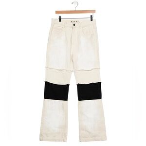 Marni Frayed Colorblock Black Snow Jeans